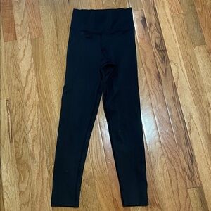 Athleta Girl Black Ribbed Leggings Size XL